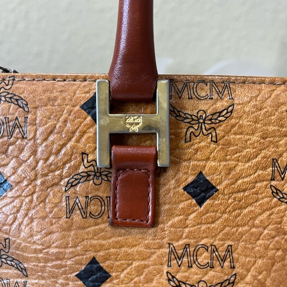 MCM VINTAGE COGNAC VISETOS HANDBAG - Picture 14 of 15